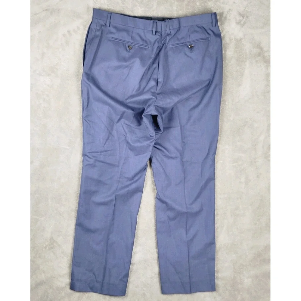 VITALE BARBERIS Navy Trousers Slim Fit Pants 37x31 Banana Republic Super‎ 150s